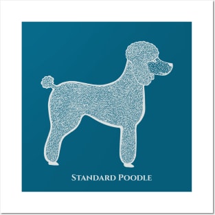 Standard Poodle - hand drawn dog design with name Posters and Art